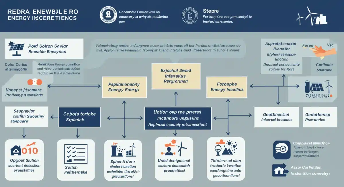 Infographic detailing the application process for federal renewable energy incentives