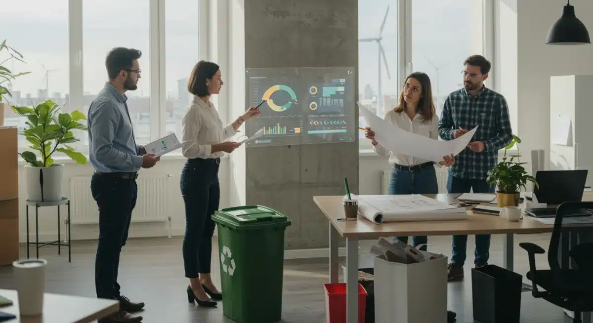 Professionals collaborating on clean energy projects