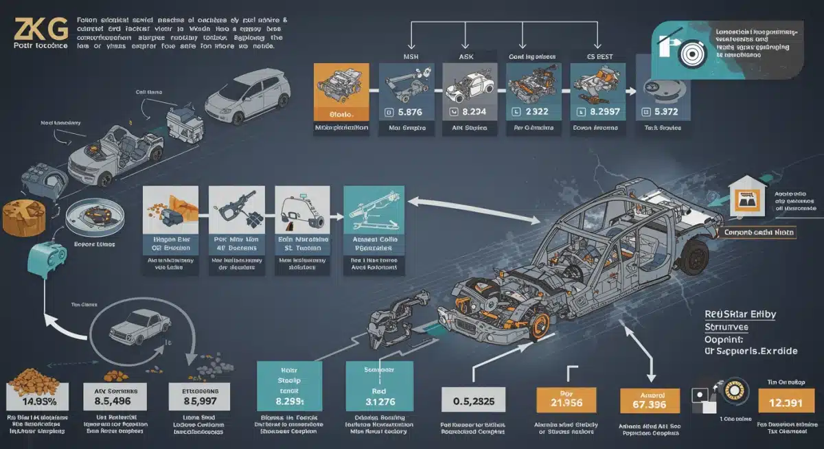 Infographic illustrating the EV battery supply chain and domestic content rules.