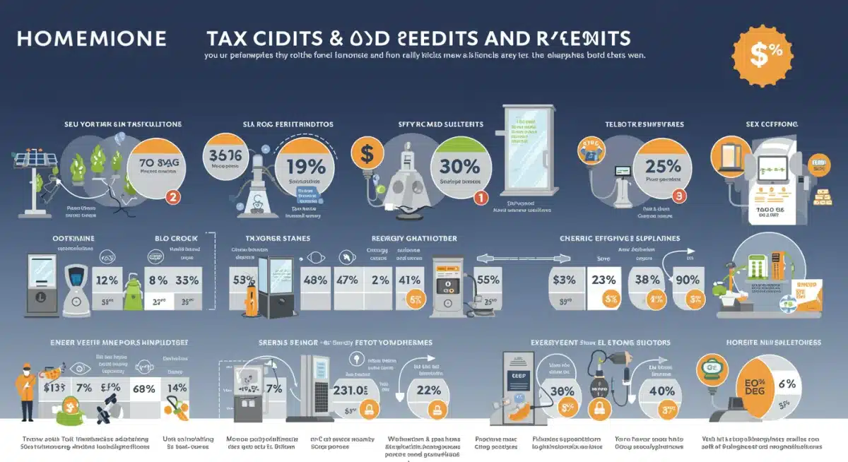 Infographic detailing homeowner tax credits and rebates from the Clean Energy Bill 2026 for solar, energy efficiency, and EVs.