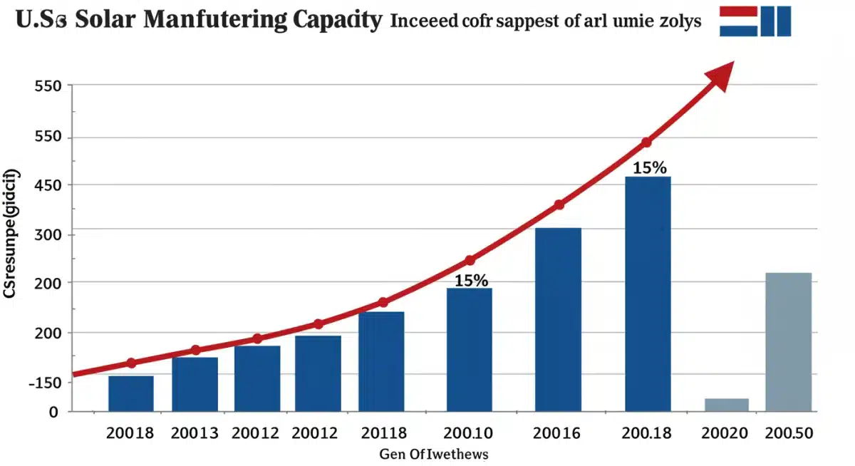 Chart depicting 15% increase in U.S. solar manufacturing capacity
