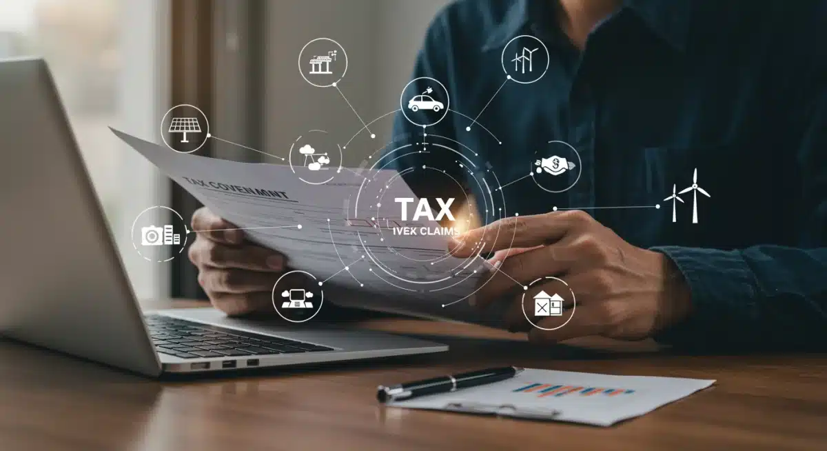 Person planning tax credit claims for clean energy investments