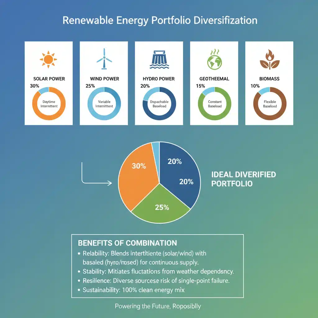 Infographic showing optimal renewable energy asset allocation