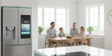 Family enjoying a modern kitchen with new energy-efficient appliances, highlighting 2026 clean energy rebates.