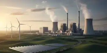 Modern power plant with reduced emissions and renewable energy elements