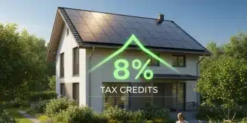Residential solar panels on a rooftop, symbolizing increased federal tax credits for homeowners.
