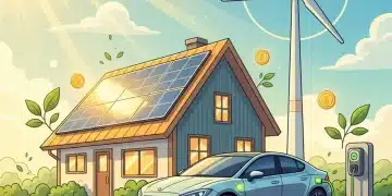 Modern home with solar panels and electric car, representing clean energy tax credit savings.